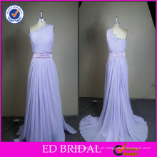 Lilac Long Chiffon Real Sample Evening Dress